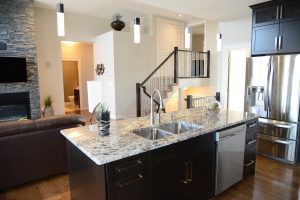 customm home with granite kitchen counter